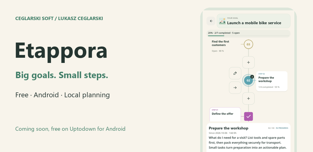 Etappora · Big goals. Small steps.