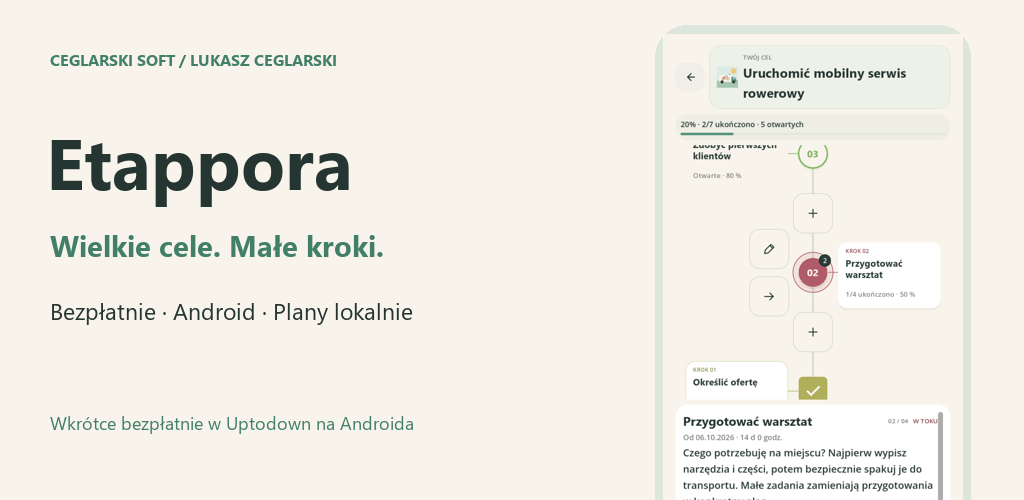 Etappora · Wielkie cele. Małe kroki.